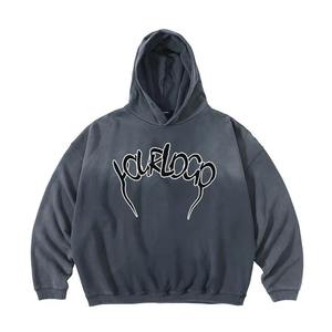 Sudadera con Capucha de Otoño con Logotipo Personalizado Bordado, Color Degradado, Lavado Ácido, Algodón Grueso, Estilo Holgado para Hombre - Product Image 1