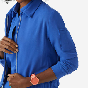 Vestes polo unisexes en tissu dobby de coton personnalisé, à fermeture éclair sur le devant, pour le personnel médical, les imprimantes de laboratoire, les femmes, les blouses de travail, les polos de sport - Product Image 4