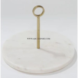 Vajilla de Mesa para el hogar de Material de mármol y latón de forma Rectangular, bandeja para servir alimentos con 2 asas, bandeja de cocina superventas - Product Image 2