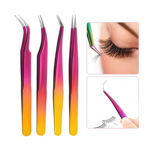 Pince à cils en acier inoxydable de haute qualité personnalisée avec pointe en fibre de silicone Logo de couleur personnalisé pour extensions de cils - Product Image 4