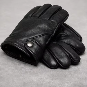 Guantes Negros de Cuero Táctico para Traje, Guantes de Desfile para Camarero, Banda de Marcha, Uso Formal y en Clima Frío - Product Image 1