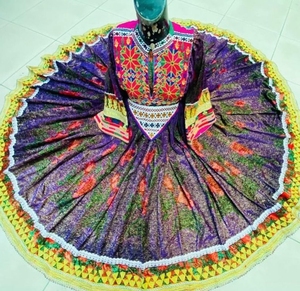 Ropa tradicional hecha a mano vestido afgano de alta calidad mejor Material afgano Vintage vestidos de mujer 0653 - Product Image 3