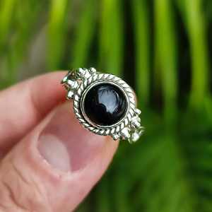 925 Sterling <b>Silver</b> Black Onyx <b>Ring</b> Handmade <b>Statement</b> Promise Jewelry for July Birthstone Natural Black Gemstone Perfect Gift - Product Image 1