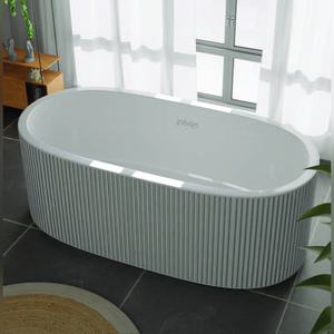 Baignoire autoportante en acrylique blanc 170x80x60cm CUREO Surface solide Luxe Accessoire de salle de bain Expédition mondiale - Product Image 1