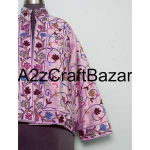 Chaqueta Boho Chic Hecha a Mano, 100% Algodón, Tejido de Punto, Patrón Floral Bordado, Ecológica, Transpirable, Rápida para el Invierno - Product Image 2