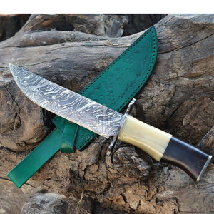 Couteaux de chasse de haute qualité avec manche en bois/os, nouveau design, acier Damas OEM, vente directe d'usine, prix bas - Product Image 1