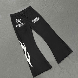 Pantalones Deportivos Casuales de Hombre, Estilo Urbano, Talla Grande, Cintura Media, Corte Acampanado, de Lona, Alta Calidad, Lavado Ácido, Spandex/Algodón, Vintage, Peso Medio - Product Image 4