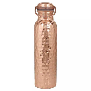 Botella de Agua Ayurvédica de Cobre Puro, Hecha a Mano, Reutilizable, con Logotipo Personalizado - Product Image 1