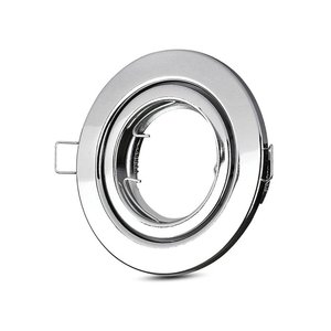 Portatesta a LED rotondo GU10 MR16 con faretto regolabile a molla Color cromo SKU-3471-illuminazione/ - Product Image 1