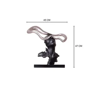 TW Métal Hypnotique (Noir/Argent) Marbre Décor À La Maison Moderne Créatif Design Attrayant Sculpture En Aluminium - Product Image 1