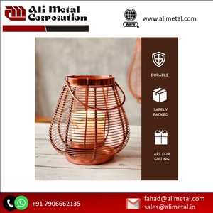 Lanterne en métal à cage pour décoration de la maison Lanterne déco intérieure extérieure pour bougeoir de table Conception personnalisée disponible - Product Image 6