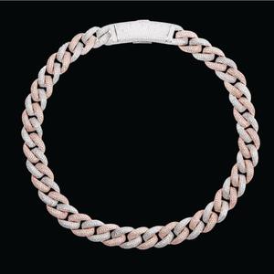 สร้อยคอ SHREYA DIAM VVS มอยส์ซาไนต์ แบบ Cuban Miami Hip Hop Link Chain ขนาด 20 มม. ชุบทองคำสีกุหลาบ พร้อมตัวล็อกแบบกล่องยาว สำหรับงานฉลองครบรอบ - Product Image 3