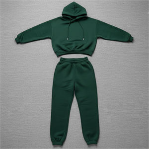 Sweat-shirt à logo imprimé en sérigraphie personnalisé Nouveauté 100% coton Hiver Dentelle Casual Wear Style Hip Hop Deux pièces Survêtements - Product Image 4