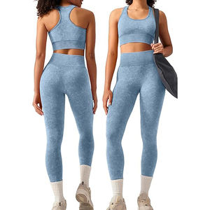 Ensemble de sport pour femmes, soutien-gorge et leggings sans couture, taille haute, extensible, respirant, vêtements de sport, yoga, entraînement - Product Image 1