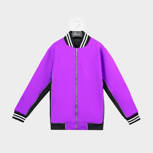 Veste universitaire pour femmes de haute qualité OEM sur mesure taille XL Streetwear doublure en polyester fermeture éclair logo tricoté teint en hiver - Product Image 5