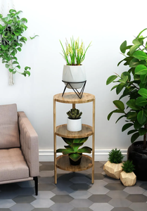 Round 3-Tier Wooden Side <b>Table</b> Multi-Purpose <b>Shelf</b> <b>Table</b> Natural & Stylish Design - Product Image 4