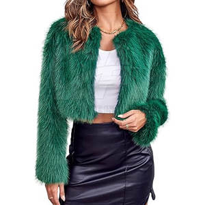 Abrigo Corto de Piel Sintética para Mujer, Chaqueta de Felpa para Invierno, Ropa de Calle Informal, Prenda Exterior Elegante - Product Image 1