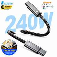 Nouveauté : Câble de charge rapide USB-C vers USB-C 240W, conception exclusive, cordon tressé avec connecteur intégré pour appareils haute puissance