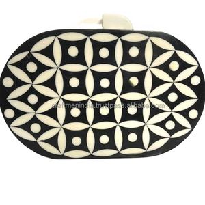 Fashionable Vintage Ladies Evening Handbag Bohemian Mini Wooden Purse Rhinestone Embroidery Various Designs Ladies <b>Clutches</b> - Product Image 3