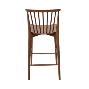 Silla de Bar Moderna con Respaldo de Madera de Teca Maciza y Asiento Ergonómico de Madera para Hotel, Restaurante, Hogar y Bar - Product Image 6