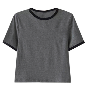 2025 Diseño de Moda de manga corta estampado de algodón mujeres Crop Tops camiseta/nuevo estilo diseño personalizado Crop Top camiseta para hombres - Product Image 5