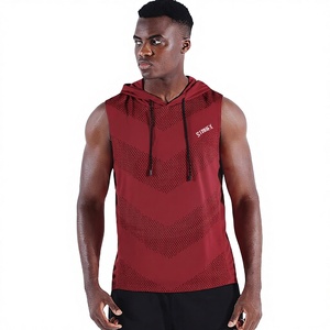 Haut de sport sans manches à capuche en coton personnalisé de haute qualité avec logo et design imprimés pour hommes - Product Image 1