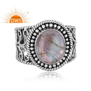 Meilleure vente en argent Sterling oxydé doublet labradorite cristal pierre précieuse bague de déclaration bijoux personnalisés pour les femmes cadeau pour elle - Product Image 2