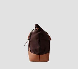 Sac fourre-tout vintage pour femme en cuir véritable et toile, petit sac à bandoulière tendance avec fermeture éclair, sac à main hobo - Product Image 5