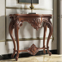 Table console de style français avec de magnifiques sculptures à la main pour le mobilier de maison avec finition naturelle, meubles durables