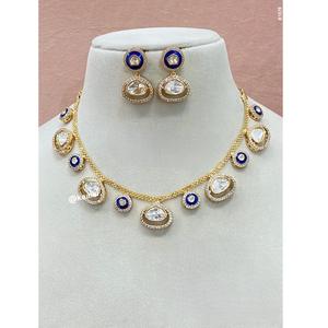 Diseñador Moissanite Kundan Gargantilla Conjunto para Mujeres Tradicional Moissanite Polki Collar Conjunto Joyería India Étnico Conjunto de Boda - Product Image 1