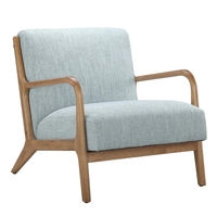 Fauteuil d'appoint de haute qualité de style moderne du milieu du siècle, structure en bois massif, revêtement en polyester, ergonomique, confortable, durable, pour villa et hôtel