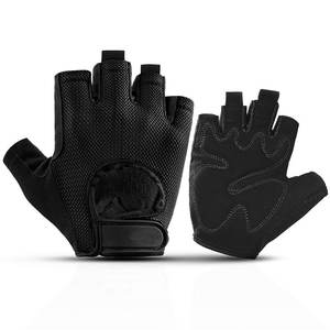 Gants de cyclisme couleur noire protection demi-doigt personnalisé vélo équitation moto Cycle hommes vélo gants durables en gros - Product Image 1