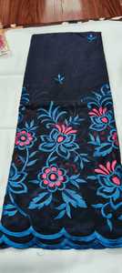 Vestido bordado de gasa de algodón elegante personalizable Diseños tejidos multicolores con Thoub sudanés Voile Mutaras - Product Image 3