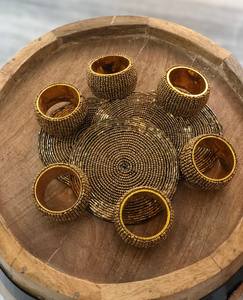 Ronds de serviette, ronds de serviette en rotin, ronds de serviette en osier, décor de table - Product Image 1