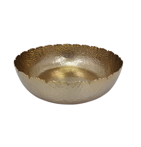 <b>Unique</b> Design Iron Round Shaped Serving Salad Bowl Rough Brass Fruits Serving Bowl for Kitchen & Tabletop Handmade - Product Image 1