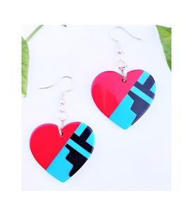 Artisanat de mode pour femmes Qualité Nacre Shell Drop Boucles d'oreilles Coeur coloré Design Cadeaux d'anniversaire de l'Inde - Product Image 5