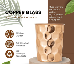 Vasos de Cobre Divris con Acabado Martillado, Diseño Moderno y Ecológico para Uso en la Comedor - Product Image 3