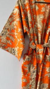 Bata térmica ligera de algodón puro Kimono Bata para mujer Albornoz de noche de invierno sostenible para damas de honor - Product Image 5