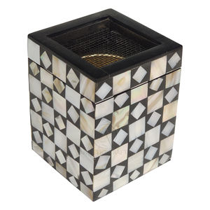 Quemador de incienso de resina de diseño tradicional marroquí, soporte de carbón de madera con incrustaciones de perlas madre para Bakhoor para hogares, temporada de Ramadán - Product Image 3