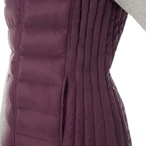 Chaleco de invierno transpirable acolchado a prueba de viento para mujer, ropa de calle sin mangas, chaleco acolchado con logotipo personalizado, chaleco de plumón - Product Image 4