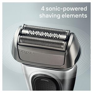 Rasoir électrique pour homme avec tondeuse de précision pour cheveux longs, utilisation humide/sèche, support de charge, étanche IPX7, interface en allemand - Product Image 4