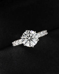 Igi/gia ตัดเพชรที่โตแล้ววินเทจ14K สีขาวแต่งงาน/แหวนหมั้นใส่ได้ทั้งชายและหญิงสีขาวทองสำหรับงานเลี้ยงครบรอบ-คุ้มค่า - Product Image 2