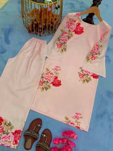 COMPRA NUEVO Conjunto de Salwar Kameez para Mujer de RADHE EXPORT, Color Marrón, Cuello Bordado, Estilo Tradicional, Secado Rápido, para Todas las Temporadas - Product Image 4