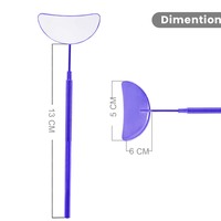 Miroir à cils détachable en forme de lune, miroir à cils à angle de 45 degrés, miroir à long manche, extension de cils, rouge à lèvres et mascara