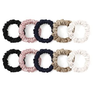 Cravates élastiques à cheveux 100% soie, Logo personnalisé, accessoires pour femmes OEM, chouchou, fabriqué au Vietnam - Product Image 1