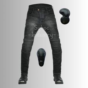 Pantalon de course d'hiver unisexe pour hommes vêtements de sport imperméables et coupe-vent jeans de grande taille Protection amovible Motocross personnalisé - Product Image 1