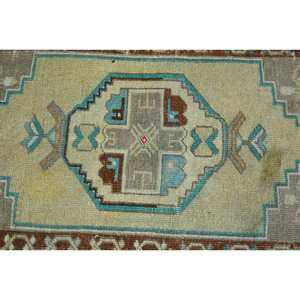 Alfombra Vintage Turca de Lana Ecológica, 150cm X 270cm, Estilo Tradicional, Pelo Medio, Diseño Rectangular con Parches, para Comedor - Product Image 5