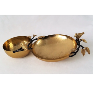 Plateau décoratif en aluminium poli pour chips et trempette, plateau de service de table, plateau en métal design pour la maison et les mariages - Product Image 4