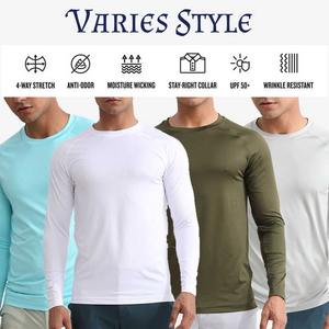 RTS Chemises de pêche à manches longues pour hommes Upf 50 + Protection solaire évacuation de l'humidité Polyester respirant maille évents Logo personnalisé solide - Product Image 5