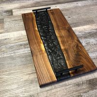 Plateau de service en bois laqué de luxe moderne de haute qualité pour la présentation d'aliments et de boissons, bureau et salon, usage polyvalent